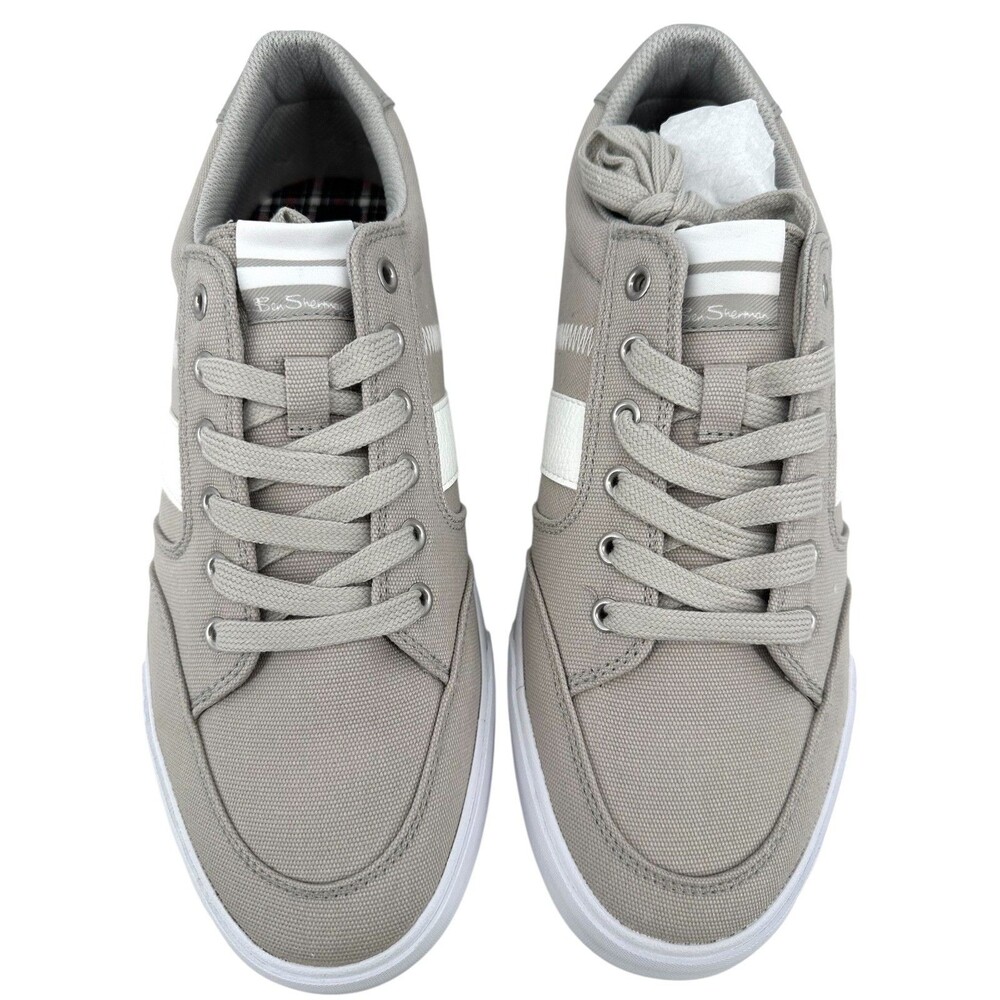BEN SHERMAN Men's 8.5D NEW Hawthorn Glacier Gray & White Canvas Sneakers - Picture 2 of 8